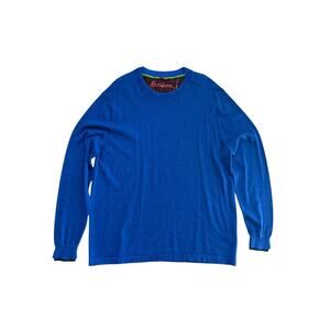 Robert Graham Men's Blue 100% Wool Crew Neck Long Sleeves Sweater Size 2XL